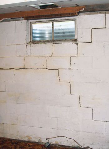 severe bowing and buckling of foundation walls in West Allis