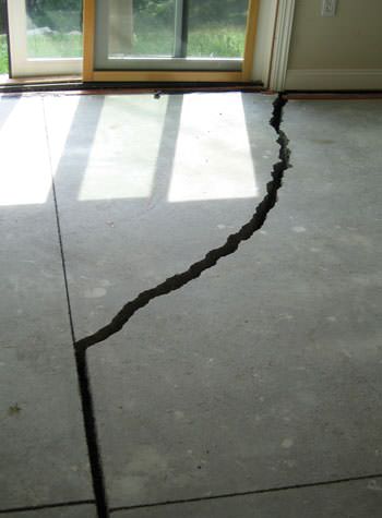 severely cracked foundation slab floor in West Salem