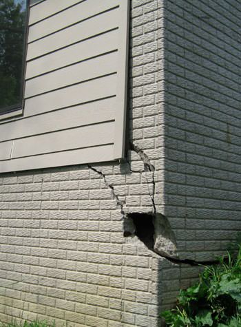severe cracking of structural walls in La Crosse