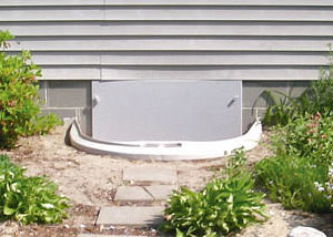plastic crawl space access well installed in a Rockford, IL crawl space