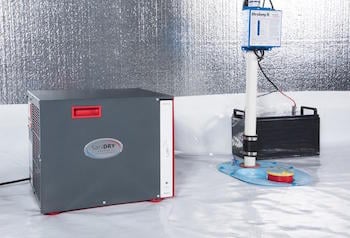 Crawl space sump pump and dehumidifier system