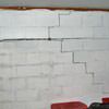 A buckling foundation wall in a Reedsburg home.
