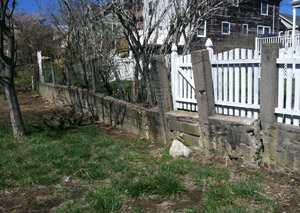 a retaining wall installed in Rockford, IL