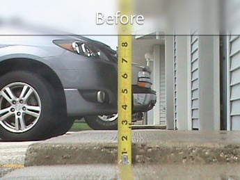 Sinking driveway concrete